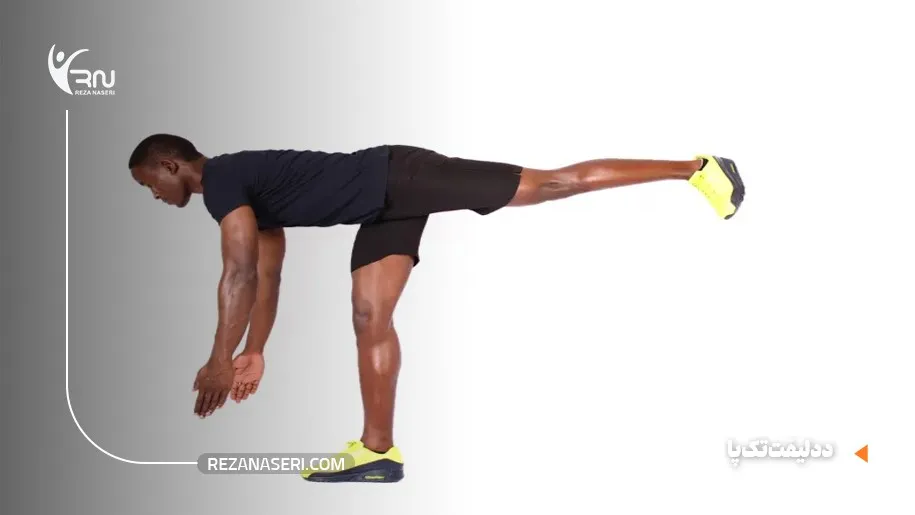 ددلیفت تک پا برای تقویت عضلات لگن